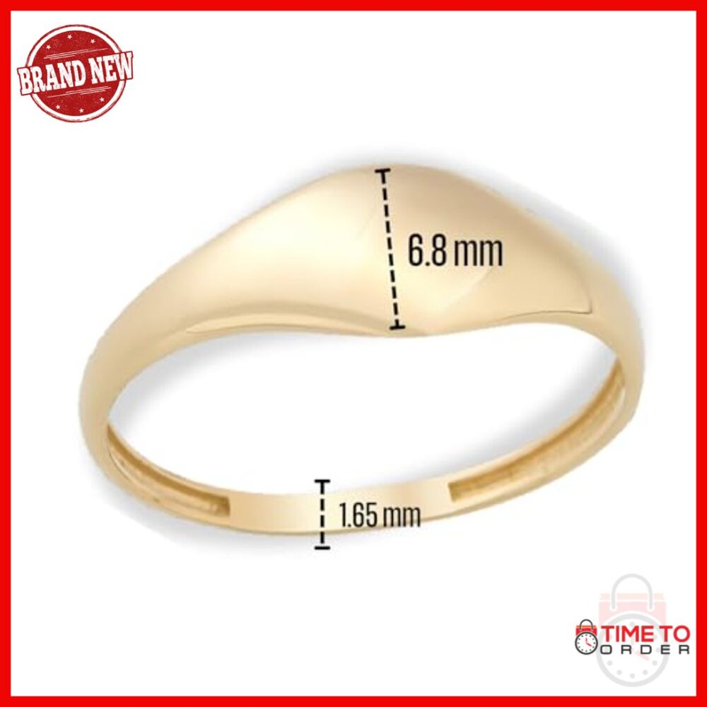 14k Solid Gold Statement Ring Size 7 Chunky Dome … - image 3